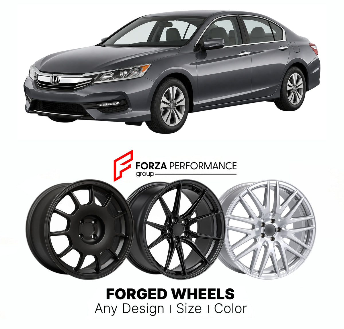 FORGED WHEELS RIMS for HONDA ACCORD CV 2017 - 2022

Custom forged wheels for Honda Accord CV 2017 - 2022. Made-to-order monoblock, 2-piece and 3-piece rims in custom sizes, offsets, colors and finishes with guaranteed fitment.

We manufacture premium quality forged wheels rims for Honda Accord CV 2017 - 2022 in any design, size, color.

JDM WHEEL DESIGNS: our Japanese collection for sports cars and coupes includes designs inspired by Rays Volk Racing, XXR, SSR, Enkei, Cosmis Racing, Rota, Liberty Walk, Top 