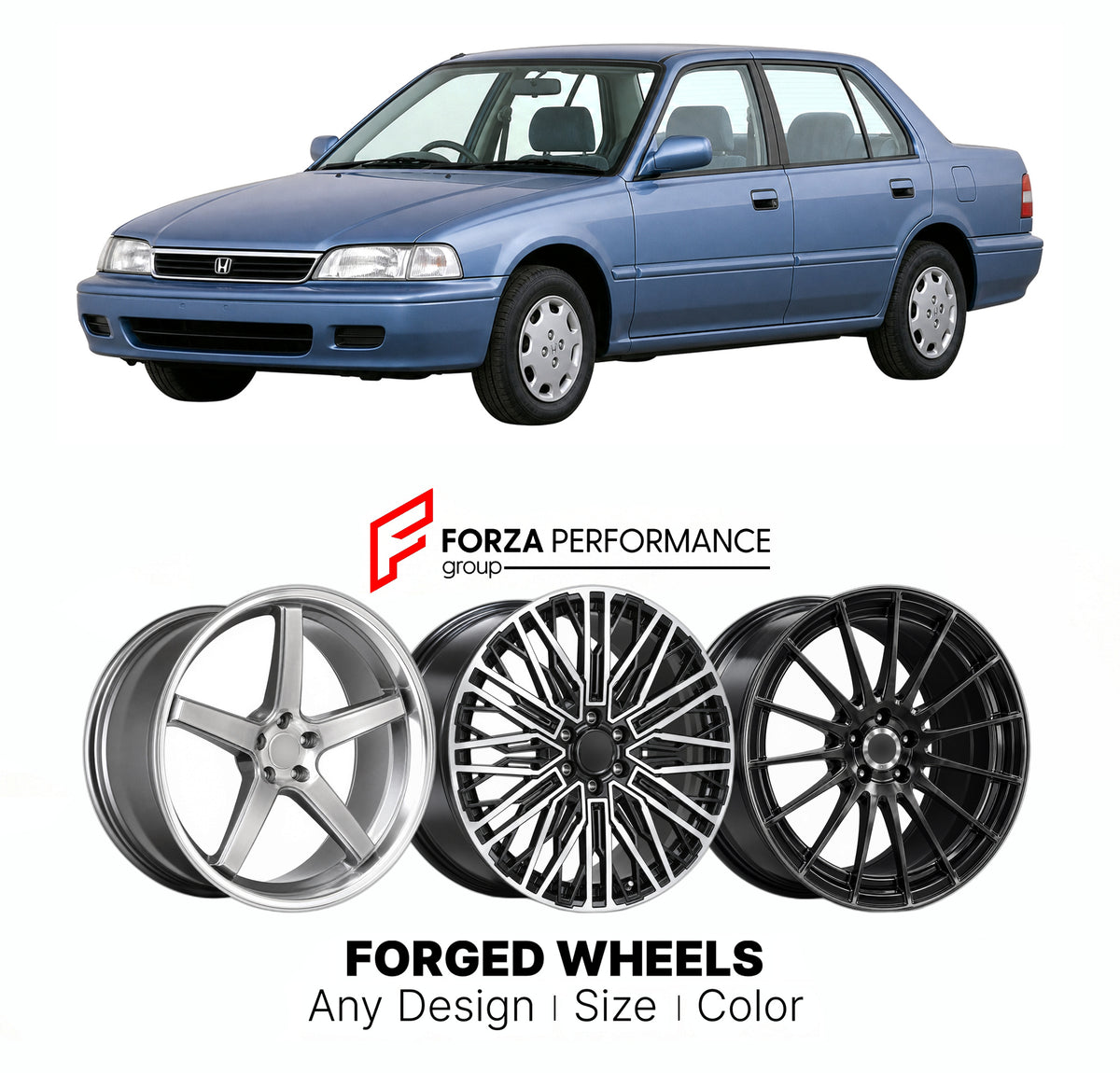 CUSTOM CLASSIC VINTAGE RESTOMOD RETRO OLD SCHOOL FORGED WHEELS RIMS for HONDA CITY SX8 1996 - 2002

Custom forged wheels for Honda City SX8 1996 - 2002. Classic, vintage, restomod and retro JDM wheel designs made to order in custom sizes, offsets, colors and finishes with guaranteed fitment.

We manufacture premium quality forged wheels rims for Honda City SX8 1996 - 2002 in any design, size, color.

JDM WHEEL DESIGNS: our Japanese collection for sedans and wagons includes designs inspired by Weds Kranze, L
