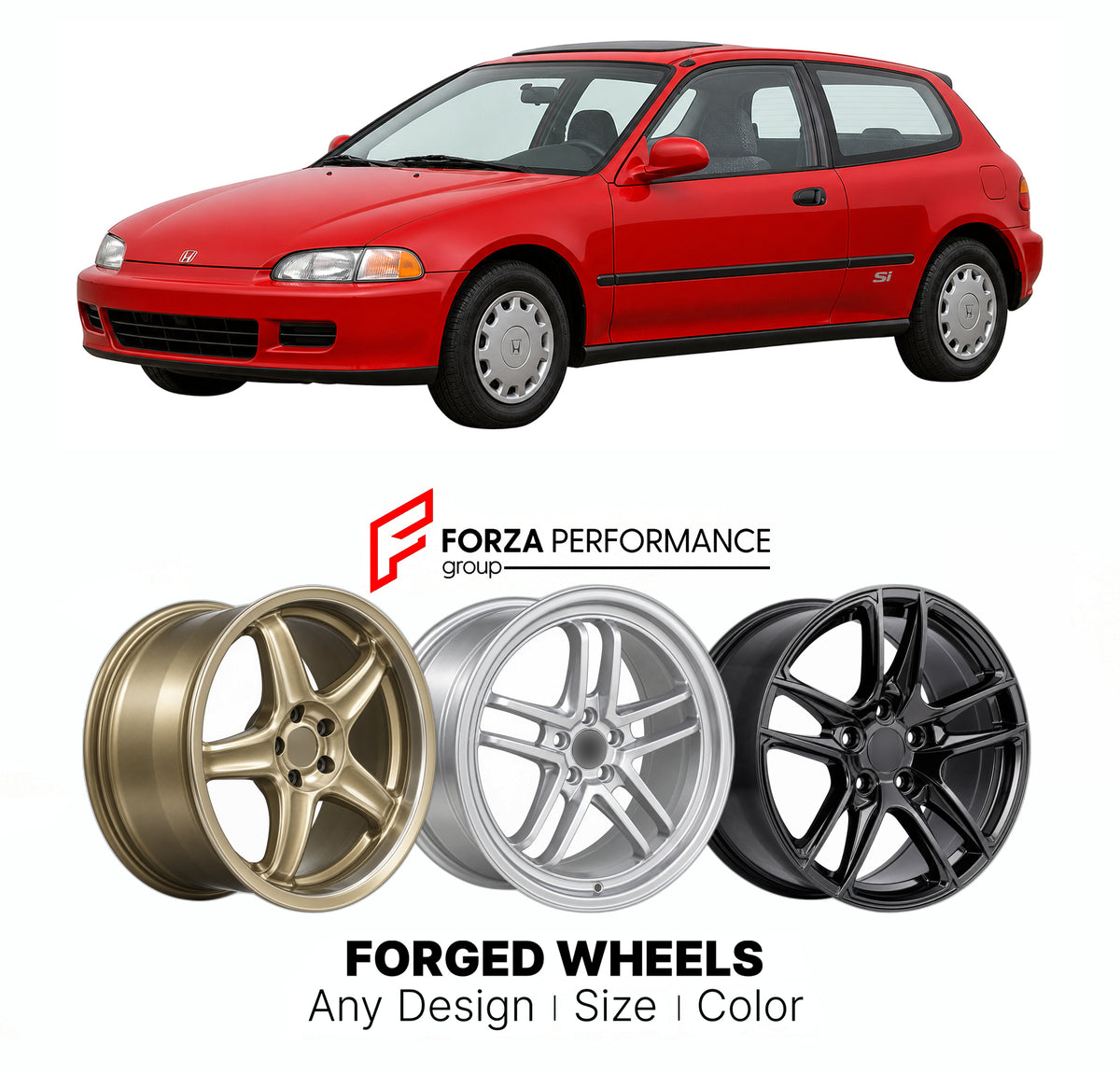 CUSTOM CLASSIC VINTAGE RESTOMOD RETRO OLD SCHOOL FORGED WHEELS RIMS for HONDA CIVIC SI SERIES V 1992 - 1995

Custom forged wheels for Honda Civic Si Series V 1992 - 1995. Classic, vintage, restomod and retro JDM wheel designs made to order in custom sizes, offsets, colors and finishes with guaranteed fitment.

We manufacture premium quality forged wheels rims for Honda Civic Si Series V 1992 - 1995 in any design, size, color.

JDM WHEEL DESIGNS: our Japanese collection for sports cars and coupes includes de