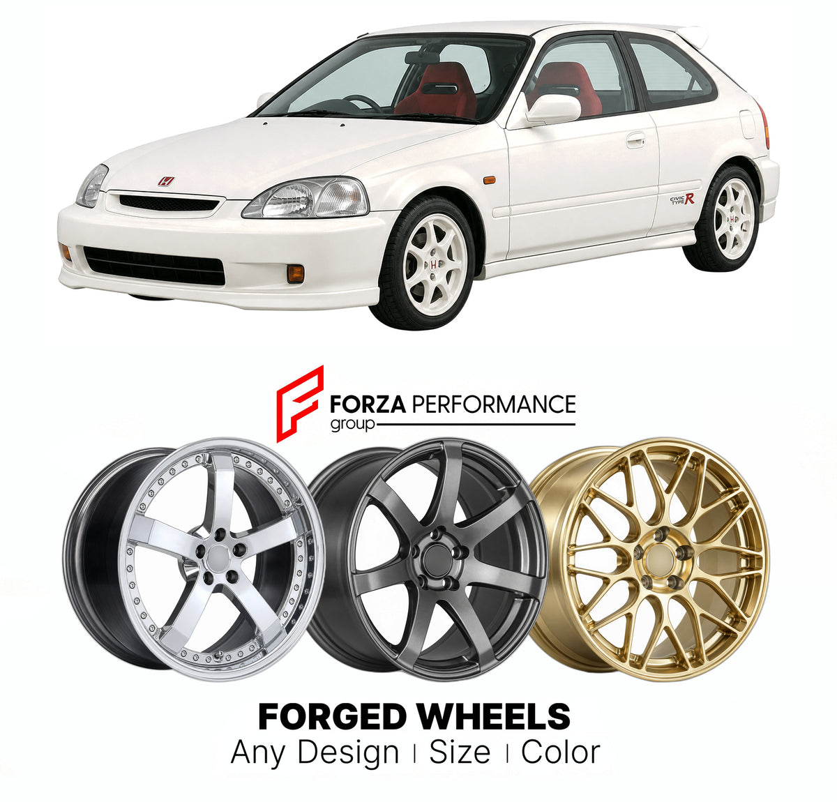 CUSTOM CLASSIC VINTAGE RESTOMOD RETRO OLD SCHOOL FORGED WHEELS RIMS for HONDA CIVIC TYPE R EK9 1997 - 2000

Custom forged wheels for Honda Civic Type R EK9 1997 - 2000. Classic, vintage, restomod and retro JDM wheel designs made to order in custom sizes, offsets, colors and finishes with guaranteed fitment.

We manufacture premium quality forged wheels rims for Honda Civic Type R EK9 1997 - 2000 in any design, size, color.

JDM WHEEL DESIGNS: our Japanese collection for sports cars and coupes includes desig
