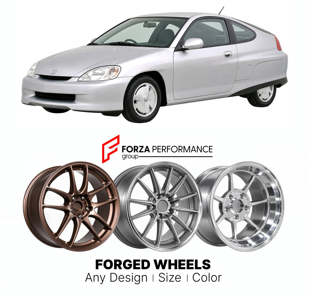 CUSTOM CLASSIC VINTAGE RESTOMOD RETRO OLD SCHOOL FORGED WHEELS RIMS for HONDA INSIGHT ZE1 1999 - 2006

Custom forged wheels for Honda Insight ZE1 1999 - 2006. Classic, vintage, restomod and retro JDM wheel designs made to order in custom sizes, offsets, colors and finishes with guaranteed fitment.

We manufacture premium quality forged wheels rims for Honda Insight ZE1 1999 - 2006 in any design, size, color.

JDM WHEEL DESIGNS: our Japanese collection for hatchbacks, kei cars and MPVs includes designs inspi