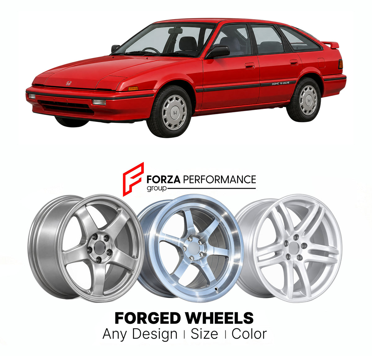 CUSTOM CLASSIC VINTAGE RESTOMOD RETRO OLD SCHOOL FORGED WHEELS RIMS for HONDA INTEGRA AV DA1 DA3 1985 - 1989

Custom forged wheels for Honda Integra AV DA1 DA3 1985 - 1989. Classic, vintage, restomod and retro JDM wheel designs made to order in custom sizes, offsets, colors and finishes with guaranteed fitment.

We manufacture premium quality forged wheels rims for Honda Integra AV DA1 DA3 1985 - 1989 in any design, size, color.

JDM WHEEL DESIGNS: our Japanese collection for sports cars and coupes includes