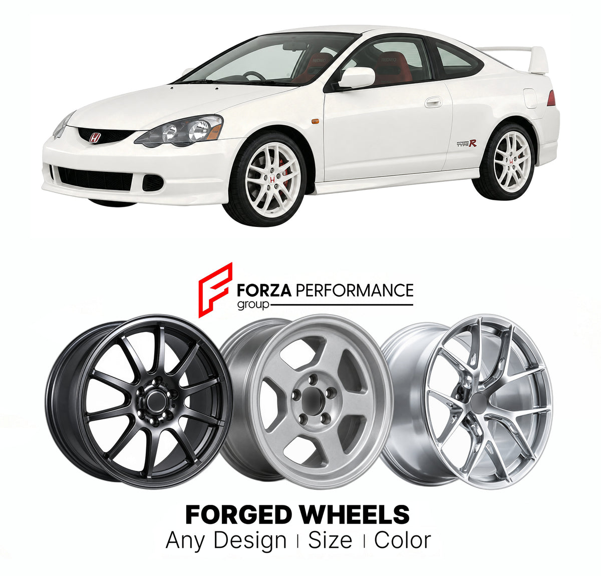 FORGED WHEELS RIMS for HONDA INTEGRA TYPE R DC5 2001 - 2006

Custom forged wheels for Honda Integra Type R DC5 2001 - 2006. Made-to-order monoblock, 2-piece and 3-piece rims in custom sizes, offsets, colors and finishes with guaranteed fitment.

We manufacture premium quality forged wheels rims for Honda Integra Type R DC5 2001 - 2006 in any design, size, color.

JDM WHEEL DESIGNS: our Japanese collection for sports cars and coupes includes designs inspired by Rays Volk Racing, XXR, SSR, Enkei, Cosmis Racin