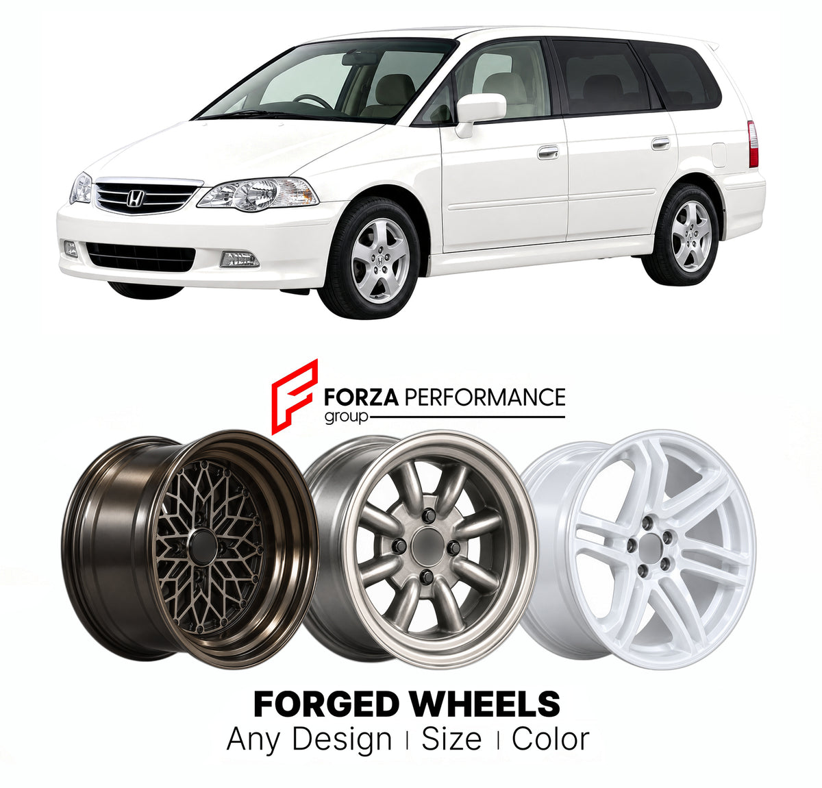 CUSTOM CLASSIC VINTAGE RESTOMOD RETRO OLD SCHOOL FORGED WHEELS RIMS for HONDA ODYSSEY RA6 RA7 RA8 RA9 1999 - 2003

Custom forged wheels for Honda Odyssey RA6 RA7 RA8 RA9 1999 - 2003. Classic, vintage, restomod and retro JDM wheel designs made to order in custom sizes, offsets, colors and finishes with guaranteed fitment.

We manufacture premium quality forged wheels rims for Honda Odyssey RA6 RA7 RA8 RA9 1999 - 2003 in any design, size, color.

JDM WHEEL DESIGNS: our Japanese collection for hatchbacks, kei 