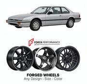 CUSTOM CLASSIC VINTAGE RESTOMOD RETRO OLD SCHOOL FORGED WHEELS RIMS for HONDA PRELUDE AB BA1 1982 - 1987

Custom forged wheels for Honda Prelude AB BA1 1982 - 1987. Classic, vintage, restomod and retro JDM wheel designs made to order in custom sizes, offsets, colors and finishes with guaranteed fitment.

We manufacture premium quality forged wheels rims for Honda Prelude AB BA1 1982 - 1987 in any design, size, color.

JDM WHEEL DESIGNS: our Japanese collection for sports cars and coupes includes designs ins