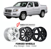 FORGED WHEELS RIMS for HONDA RIDGELINE YK1 2005 - 2008

Custom forged wheels for Honda Ridgeline YK1 2005 - 2008. Made-to-order monoblock, 2-piece and 3-piece rims in custom sizes, offsets, colors and finishes with guaranteed fitment.

We manufacture premium quality forged wheels rims for Honda Ridgeline YK1 2005 - 2008 in any design, size, color.

JDM WHEEL DESIGNS: our Japanese collection for SUVs and pickups includes designs inspired by Bradley V, Method Race Wheels, Forgiato, Kuhl Racing, Mugen, TRD, Ro