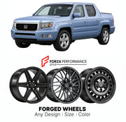 FORGED WHEELS RIMS for HONDA RIDGELINE YK1 FACELIFT 2009 - 2014

Custom forged wheels for Honda Ridgeline YK1 Facelift 2009 - 2014. Made-to-order monoblock, 2-piece and 3-piece rims in custom sizes, offsets, colors and finishes with guaranteed fitment.

We manufacture premium quality forged wheels rims for Honda Ridgeline YK1 Facelift 2009 - 2014 in any design, size, color.

JDM WHEEL DESIGNS: our Japanese collection for SUVs and pickups includes designs inspired by Bradley V, Method Race Wheels, Forgiato, 