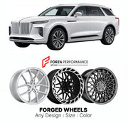 Custom forged wheels for Hongqi E-HS9 2020+. Made-to-order monoblock, 2-piece and 3-piece wheels in custom sizes, offsets, colors and finishes with guaranteed vehicle fitment.

We manufacture premium quality forged wheels rims for Hongqi E-HS9 2020+ in any design, size, color.

THIS WHEEL DESIGN CAN BE CUSTOM-MADE FOR YOUR CAR IN ANY SIZE AND COLOR OPTIONS
Available in monoblock, 2-piece, 3-piece, duoblock, beadlock
3D wheel renderings are provided according to the exact dimensions and specifications reques