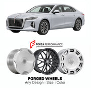 Custom forged wheels for Hongqi FAW H6 2023+. Made-to-order monoblock, 2-piece and 3-piece wheels in custom sizes, offsets, colors and finishes with guaranteed vehicle fitment.

We manufacture premium quality forged wheels rims for Hongqi FAW H6 2023+ in any design, size, color.

THIS WHEEL DESIGN CAN BE CUSTOM-MADE FOR YOUR CAR IN ANY SIZE AND COLOR OPTIONS
Available in monoblock, 2-piece, 3-piece, duoblock, beadlock
3D wheel renderings are provided according to the exact dimensions and specifications requ