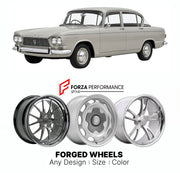 CUSTOM CLASSIC VINTAGE RESTOMOD RETRO OLD SCHOOL FORGED WHEELS RIMS for HUMBER SCEPTRE MK 2 1965 - 1967

Custom forged wheels for Humber Sceptre MK 2 1965 - 1967. Classic, vintage, restomod wheel designs made to order in custom sizes, offsets, colors and finishes.

We manufacture premium quality forged wheels rims for Humber Sceptre MK 2 1965 - 1967 in any design, size, color.

THIS WHEEL DESIGN CAN BE CUSTOM-MADE FOR YOUR CAR IN ANY SIZE AND COLOR OPTIONS
Available in monoblock, 2-piece, 3-piece, duoblock,