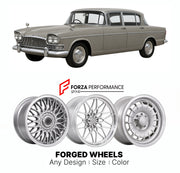 CUSTOM CLASSIC VINTAGE RESTOMOD RETRO OLD SCHOOL FORGED WHEELS RIMS for HUMBER SUPER SNIPE SERIES I-V 1958 - 1967

Custom forged wheels for Humber Super Snipe Series I-V 1958 - 1967. Classic, vintage, restomod wheel designs made to order in custom sizes, offsets, colors and finishes.

We manufacture premium quality forged wheels rims for Humber Super Snipe Series I-V 1958 - 1967 in any design, size, color.

THIS WHEEL DESIGN CAN BE CUSTOM-MADE FOR YOUR CAR IN ANY SIZE AND COLOR OPTIONS
Available in monobloc