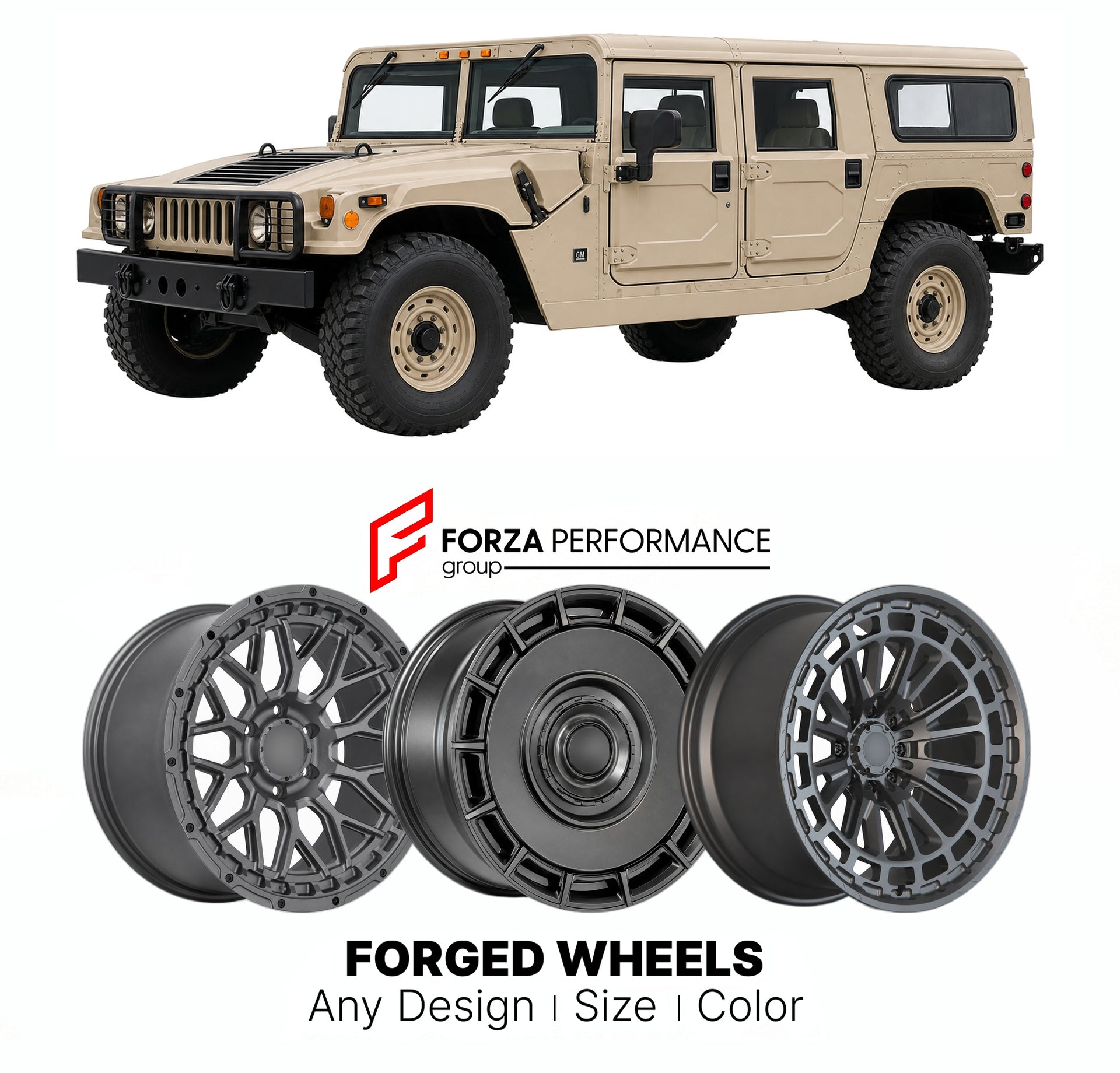 FORGED WHEELS RIMS for HUMMER H1 GM-BRANDED 1999 - 2006

Custom forged wheels for Hummer H1 GM-Branded 1999 - 2006. Made-to-order monoblock, 2-piece and 3-piece rims in custom sizes, offsets, colors and finishes with guaranteed fitment.

We manufacture premium quality forged wheels rims for Hummer H1 GM-Branded 1999 - 2006 in any design, size, color.

THIS WHEEL DESIGN CAN BE CUSTOM-MADE FOR YOUR CAR IN ANY SIZE AND COLOR OPTIONS
Available in monoblock, 2-piece, 3-piece, duoblock, beadlock
3D wheel renderin