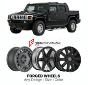 FORGED WHEELS RIMS for HUMMER H2 SUT 2003 - 2009

Custom forged wheels for Hummer H2 SUT 2003 - 2009. Made-to-order monoblock, 2-piece and 3-piece rims in custom sizes, offsets, colors and finishes with guaranteed fitment.

We manufacture premium quality forged wheels rims for Hummer H2 SUT 2003 - 2009 in any design, size, color.

THIS WHEEL DESIGN CAN BE CUSTOM-MADE FOR YOUR CAR IN ANY SIZE AND COLOR OPTIONS
Available in monoblock, 2-piece, 3-piece, duoblock, beadlock
3D wheel renderings are provided accor