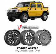FORGED WHEELS RIMS for HUMMER H2 SUT 2005 - 2009

Custom forged wheels for Hummer H2 SUT 2005 - 2009. Made-to-order monoblock, 2-piece and 3-piece rims in custom sizes, offsets, colors and finishes with guaranteed fitment.

We manufacture premium quality forged wheels rims for Hummer H2 SUT 2005 - 2009 in any design, size, color.

THIS WHEEL DESIGN CAN BE CUSTOM-MADE FOR YOUR CAR IN ANY SIZE AND COLOR OPTIONS
Available in monoblock, 2-piece, 3-piece, duoblock, beadlock
3D wheel renderings are provided accor