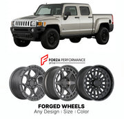 FORGED WHEELS RIMS for HUMMER H3T 2009 - 2010

Custom forged wheels for Hummer H3T 2009 - 2010. Made-to-order monoblock, 2-piece and 3-piece rims in custom sizes, offsets, colors and finishes with guaranteed fitment.

We manufacture premium quality forged wheels rims for Hummer H3T 2009 - 2010 in any design, size, color.

THIS WHEEL DESIGN CAN BE CUSTOM-MADE FOR YOUR CAR IN ANY SIZE AND COLOR OPTIONS
Available in monoblock, 2-piece, 3-piece, duoblock, beadlock
3D wheel renderings are provided according to t