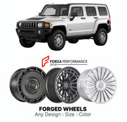 FORGED WHEELS RIMS for HUMMER H3 2006 - 2010

Custom forged wheels for Hummer H3 2006 - 2010. Made-to-order monoblock, 2-piece and 3-piece rims in custom sizes, offsets, colors and finishes with guaranteed fitment.

We manufacture premium quality forged wheels rims for Hummer H3 2006 - 2010 in any design, size, color.

THIS WHEEL DESIGN CAN BE CUSTOM-MADE FOR YOUR CAR IN ANY SIZE AND COLOR OPTIONS
Available in monoblock, 2-piece, 3-piece, duoblock, beadlock
3D wheel renderings are provided according to the 