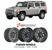 FORGED WHEELS RIMS for HUMMER H3 BASE 2006 - 2010

Custom forged wheels for Hummer H3 Base 2006 - 2010. Made-to-order monoblock, 2-piece and 3-piece rims in custom sizes, offsets, colors and finishes with guaranteed fitment.

We manufacture premium quality forged wheels rims for Hummer H3 Base 2006 - 2010 in any design, size, color.

THIS WHEEL DESIGN CAN BE CUSTOM-MADE FOR YOUR CAR IN ANY SIZE AND COLOR OPTIONS
Available in monoblock, 2-piece, 3-piece, duoblock, beadlock
3D wheel renderings are provided ac