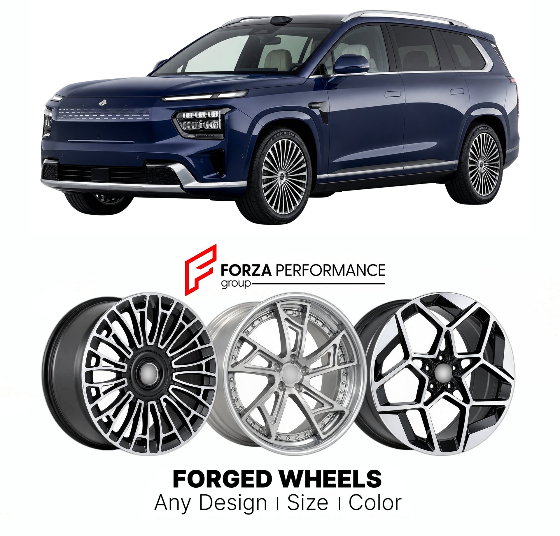 Custom forged wheels for Hyptec GAC Aion HL 2025+. Made-to-order monoblock, 2-piece and 3-piece wheels in custom sizes, offsets, colors and finishes with guaranteed vehicle fitment.

We manufacture premium quality forged wheels rims for Hyptec GAC Aion HL 2025+ in any design, size, color.

THIS WHEEL DESIGN CAN BE CUSTOM-MADE FOR YOUR CAR IN ANY SIZE AND COLOR OPTIONS
Available in monoblock, 2-piece, 3-piece, duoblock, beadlock
3D wheel renderings are provided according to the exact dimensions and specifica