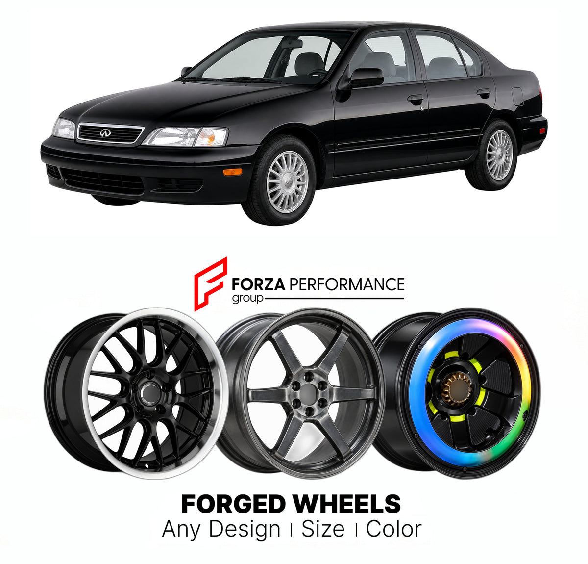 CUSTOM CLASSIC VINTAGE RESTOMOD RETRO OLD SCHOOL FORGED WHEELS RIMS for INFINITI G20 P11 1999 - 2002

Custom forged wheels for Infiniti G20 P11 1999 - 2002. Classic, vintage, restomod and retro JDM wheel designs made to order in custom sizes, offsets, colors and finishes with guaranteed fitment.

We manufacture premium quality forged wheels rims for Infiniti G20 P11 1999 - 2002 in any design, size, color.

JDM WHEEL DESIGNS: our Japanese collection for sports cars and coupes includes designs inspired by Ray
