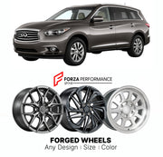FORGED WHEELS RIMS for INFINITI JX35 L50 2012 - 2015

Custom forged wheels for Infiniti JX35 L50 2012 - 2015. Made-to-order monoblock, 2-piece and 3-piece rims in custom sizes, offsets, colors and finishes with guaranteed fitment.

We manufacture premium quality forged wheels rims for Infiniti JX35 L50 2012 - 2015 in any design, size, color.

JDM WHEEL DESIGNS: our Japanese collection for SUVs and pickups includes designs inspired by Bradley V, Method Race Wheels, Forgiato, Kuhl Racing, Mugen, TRD, Rota, Wo