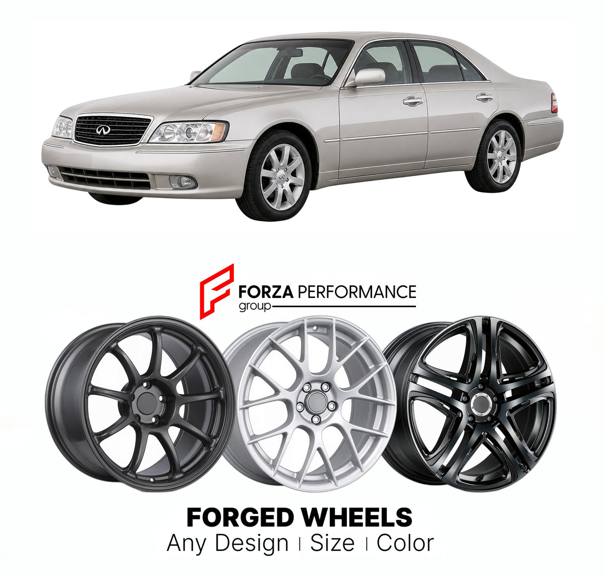 FORGED WHEELS RIMS for INFINITI M45 Y34 2002 - 2004

Custom forged wheels for Infiniti M45 Y34 2002 - 2004. Made-to-order monoblock, 2-piece and 3-piece rims in custom sizes, offsets, colors and finishes with guaranteed fitment.

We manufacture premium quality forged wheels rims for Infiniti M45 Y34 2002 - 2004 in any design, size, color.

JDM WHEEL DESIGNS: our Japanese collection for sports cars and coupes includes designs inspired by Rays Volk Racing, XXR, SSR, Enkei, Cosmis Racing, Rota, Liberty Walk, T