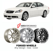 FORGED WHEELS RIMS for INFINITI M Y50 2005 - 2010

Custom forged wheels for Infiniti M Y50 2005 - 2010. Made-to-order monoblock, 2-piece and 3-piece rims in custom sizes, offsets, colors and finishes with guaranteed fitment.

We manufacture premium quality forged wheels rims for Infiniti M Y50 2005 - 2010 in any design, size, color.

JDM WHEEL DESIGNS: our Japanese collection for sports cars and coupes includes designs inspired by Rays Volk Racing, XXR, SSR, Enkei, Cosmis Racing, Rota, Liberty Walk, Top Sec