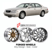 FORGED WHEELS RIMS for INFINITI Q45 F50 2001 - 2006

Custom forged wheels for Infiniti Q45 F50 2001 - 2006. Made-to-order monoblock, 2-piece and 3-piece rims in custom sizes, offsets, colors and finishes with guaranteed fitment.

We manufacture premium quality forged wheels rims for Infiniti Q45 F50 2001 - 2006 in any design, size, color.

JDM WHEEL DESIGNS: our Japanese collection for sedans and wagons includes designs inspired by Weds Kranze, Wald, Leon Hardiritt, Vossen, Kuhl Racing, Aimgain, Work Wheels
