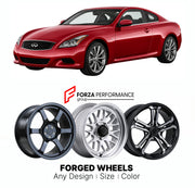 FORGED WHEELS RIMS for INFINITI Q60 V36 2014 - 2015

Custom forged wheels for Infiniti Q60 V36 2014 - 2015. Made-to-order monoblock, 2-piece and 3-piece rims in custom sizes, offsets, colors and finishes with guaranteed fitment.

We manufacture premium quality forged wheels rims for Infiniti Q60 V36 2014 - 2015 in any design, size, color.

JDM WHEEL DESIGNS: our Japanese collection for sports cars and coupes includes designs inspired by Rays Volk Racing, XXR, SSR, Enkei, Cosmis Racing, Rota, Liberty Walk, T