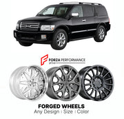 FORGED WHEELS RIMS for INFINITI QX56 JA60 2004 - 2007

Custom forged wheels for Infiniti QX56 JA60 2004 - 2007. Made-to-order monoblock, 2-piece and 3-piece rims in custom sizes, offsets, colors and finishes with guaranteed fitment.

We manufacture premium quality forged wheels rims for Infiniti QX56 JA60 2004 - 2007 in any design, size, color.

JDM WHEEL DESIGNS: our Japanese collection for SUVs and pickups includes designs inspired by Bradley V, Method Race Wheels, Forgiato, Kuhl Racing, Mugen, TRD, Rota,
