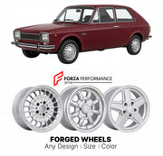 CUSTOM CLASSIC VINTAGE RESTOMOD RETRO OLD SCHOOL FORGED WHEELS RIMS for INNOCENTI REGENT 1974 - 1975

Custom forged wheels for Innocenti Regent 1974 - 1975. Classic, vintage, restomod wheel designs made to order in custom sizes, offsets, colors and finishes.

We manufacture premium quality forged wheels rims for Innocenti Regent 1974 - 1975 in any design, size, color.

THIS WHEEL DESIGN CAN BE CUSTOM-MADE FOR YOUR CAR IN ANY SIZE AND COLOR OPTIONS
Available in monoblock, 2-piece, 3-piece, duoblock, beadlock
