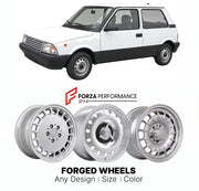 CUSTOM CLASSIC VINTAGE RESTOMOD RETRO OLD SCHOOL FORGED WHEELS RIMS for INNOCENTI SMALL 500 1991 - 1993

Custom forged wheels for Innocenti Small 500 1991 - 1993. Classic, vintage, restomod wheel designs made to order in custom sizes, offsets, colors and finishes.

We manufacture premium quality forged wheels rims for Innocenti Small 500 1991 - 1993 in any design, size, color.

THIS WHEEL DESIGN CAN BE CUSTOM-MADE FOR YOUR CAR IN ANY SIZE AND COLOR OPTIONS
Available in monoblock, 2-piece, 3-piec