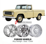 CUSTOM CLASSIC VINTAGE RESTOMOD RETRO OLD SCHOOL FORGED WHEELS RIMS for INTERNATIONAL HARVESTER 1000A 1966
Custom forged wheels for classic American muscle cars. Ideal for restomod builds, vintage restorations, and show cars. Deep dish and retro styling available.

We manufacture premium quality forged wheels rims for International Harvester 1000A 1966 in any design, size, color.

THIS WHEEL DESIGN CAN BE CUSTOM-MADE FOR YOUR CAR IN ANY SIZE AND COLOR OPTIONS
Available in monoblock, 2-piece, 3-piece, duoblo