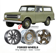 CUSTOM CLASSIC VINTAGE RESTOMOD RETRO OLD SCHOOL FORGED WHEELS RIMS for INTERNATIONAL HARVESTER 1000C 1968
Custom forged wheels for classic American muscle cars. Ideal for restomod builds, vintage restorations, and show cars. Deep dish and retro styling available.

We manufacture premium quality forged wheels rims for International Harvester 1000C 1968 in any design, size, color.

THIS WHEEL DESIGN CAN BE CUSTOM-MADE FOR YOUR CAR IN ANY SIZE AND COLOR OPTIONS
Available in monoblock, 2-piece, 3-piece, duoblo