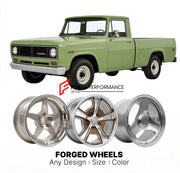 CUSTOM CLASSIC VINTAGE RESTOMOD RETRO OLD SCHOOL FORGED WHEELS RIMS for INTERNATIONAL HARVESTER 1010 1971 - 1973
Custom forged wheels for classic American muscle cars. Ideal for restomod builds, vintage restorations, and show cars. Deep dish and retro styling available.

We manufacture premium quality forged wheels rims for International Harvester 1010 1971 - 1973 in any design, size, color.

THIS WHEEL DESIGN CAN BE CUSTOM-MADE FOR YOUR CAR IN ANY SIZE AND COLOR OPTIONS
Available in monoblock, 2-piece, 3-p