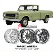 CUSTOM CLASSIC VINTAGE RESTOMOD RETRO OLD SCHOOL FORGED WHEELS RIMS for INTERNATIONAL HARVESTER 150 1975
Custom forged wheels for classic American muscle cars. Ideal for restomod builds, vintage restorations, and show cars. Deep dish and retro styling available.

We manufacture premium quality forged wheels rims for International Harvester 150 1975 in any design, size, color.

THIS WHEEL DESIGN CAN BE CUSTOM-MADE FOR YOUR CAR IN ANY SIZE AND COLOR OPTIONS
Available in monoblock, 2-piece, 3-piece, duoblock, 