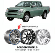 FORGED WHEELS RIMS for ISUZU D-MAX RA RC 2002 - 2006

Custom forged wheels for Isuzu D-MAX RA RC 2002 - 2006. Made-to-order monoblock, 2-piece and 3-piece rims in custom sizes, offsets, colors and finishes with guaranteed fitment.

We manufacture premium quality forged wheels rims for Isuzu D-MAX RA RC 2002 - 2006 in any design, size, color.

JDM WHEEL DESIGNS: our Japanese collection for SUVs and pickups includes designs inspired by Bradley V, Method Race Wheels, Forgiato, Kuhl Racing, Mugen, TRD, Rota, Wo