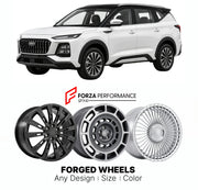 Custom forged wheels for JAC JS8 Sehol X8 2020+. Made-to-order monoblock, 2-piece and 3-piece wheels in custom sizes, offsets, colors and finishes with guaranteed vehicle fitment.

We manufacture premium quality forged wheels rims for JAC JS8 Sehol X8 2020+ in any design, size, color.

THIS WHEEL DESIGN CAN BE CUSTOM-MADE FOR YOUR CAR IN ANY SIZE AND COLOR OPTIONS
Available in monoblock, 2-piece, 3-piece, duoblock, beadlock
3D wheel renderings are provided according to the exact dimensions and specification