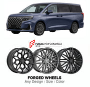 Custom forged wheels for JAC RF8 2023+. Made-to-order monoblock, 2-piece and 3-piece wheels in custom sizes, offsets, colors and finishes with guaranteed vehicle fitment.

We manufacture premium quality forged wheels rims for JAC RF8 2023+ in any design, size, color.

THIS WHEEL DESIGN CAN BE CUSTOM-MADE FOR YOUR CAR IN ANY SIZE AND COLOR OPTIONS
Available in monoblock, 2-piece, 3-piece, duoblock, beadlock
3D wheel renderings are provided according to the exact dimensions and specifications requested by the