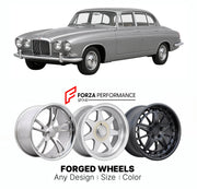 CUSTOM CLASSIC VINTAGE RESTOMOD RETRO OLD SCHOOL FORGED WHEELS RIMS for JAGUAR 420 1966 - 1968

Custom forged wheels for Jaguar 420 1966 - 1968. Classic, vintage, restomod wheel designs made to order in custom sizes, offsets, colors and finishes.

We manufacture premium quality forged wheels rims for Jaguar 420 1966 - 1968 in any design, size, color.

THIS WHEEL DESIGN CAN BE CUSTOM-MADE FOR YOUR CAR IN ANY SIZE AND COLOR OPTIONS
Available in monoblock, 2-piece, 3-piece, duoblock, beadlock
3D wheel renderin