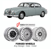 CUSTOM CLASSIC VINTAGE RESTOMOD RETRO OLD SCHOOL FORGED WHEELS RIMS for JAGUAR MK 2 240 340 1959 - 1969

Custom forged wheels for Jaguar MK 2 240 340 1959 - 1969. Classic, vintage, restomod wheel designs made to order in custom sizes, offsets, colors and finishes.

We manufacture premium quality forged wheels rims for Jaguar MK 2 240 340 1959 - 1969 in any design, size, color.

THIS WHEEL DESIGN CAN BE CUSTOM-MADE FOR YOUR CAR IN ANY SIZE AND COLOR OPTIONS
Available in monoblock, 2-piece, 3-piece, duoblock,