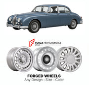 CUSTOM CLASSIC VINTAGE RESTOMOD RETRO OLD SCHOOL FORGED WHEELS RIMS for JAGUAR MK 2 3.8 1959 - 1967

Custom forged wheels for Jaguar MK 2 3.8 1959 - 1967. Classic, vintage, restomod wheel designs made to order in custom sizes, offsets, colors and finishes.

We manufacture premium quality forged wheels rims for Jaguar MK 2 3.8 1959 - 1967 in any design, size, color.

THIS WHEEL DESIGN CAN BE CUSTOM-MADE FOR YOUR CAR IN ANY SIZE AND COLOR OPTIONS
Available in monoblock, 2-piece, 3-piece, duoblock, beadlock
3D