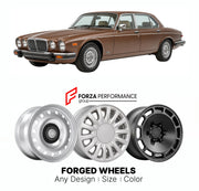CUSTOM CLASSIC VINTAGE RESTOMOD RETRO OLD SCHOOL FORGED WHEELS RIMS for JAGUAR XJ SERIES III 1979 - 1992

Custom forged wheels for Jaguar XJ Series III 1979 - 1992. Classic, vintage, restomod wheel designs made to order in custom sizes, offsets, colors and finishes.

We manufacture premium quality forged wheels rims for Jaguar XJ Series III 1979 - 1992 in any design, size, color.

THIS WHEEL DESIGN CAN BE CUSTOM-MADE FOR YOUR CAR IN ANY SIZE AND COLOR OPTIONS
Available in monoblock, 2-piece, 3-piece, duoblo