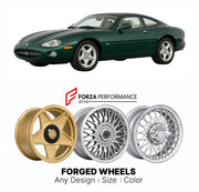 CUSTOM CLASSIC VINTAGE RESTOMOD RETRO OLD SCHOOL FORGED WHEELS RIMS for JAGUAR XK8 XKR X100 1996 - 2006

Custom forged wheels for Jaguar XK8 XKR X100 1996 - 2006. Classic, vintage, restomod wheel designs made to order in custom sizes, offsets, colors and finishes.

We manufacture premium quality forged wheels rims for Jaguar XK8 XKR X100 1996 - 2006 in any design, size, color.

THIS WHEEL DESIGN CAN BE CUSTOM-MADE FOR YOUR CAR IN ANY SIZE AND COLOR OPTIONS
Available in monoblock, 2-piece, 3-piece, duoblock,