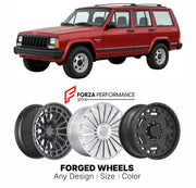 FORGED WHEELS RIMS for JEEP CHEROKEE CLASSIC XJ 1990 - 2001

Custom forged wheels for Jeep Cherokee Classic XJ 1990 - 2001. Made-to-order monoblock, 2-piece and 3-piece rims in custom sizes, offsets, colors and finishes with guaranteed fitment.

We manufacture premium quality forged wheels rims for Jeep Cherokee Classic XJ 1990 - 2001 in any design, size, color.

THIS WHEEL DESIGN CAN BE CUSTOM-MADE FOR YOUR CAR IN ANY SIZE AND COLOR OPTIONS
Available in monoblock, 2-piece, 3-piece, duoblock, beadlock
3D wh