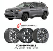 FORGED WHEELS RIMS for JEEP CHEROKEE HIGH ALTITUDE KL 2014 - 2023

Custom forged wheels for Jeep Cherokee High Altitude KL 2014 - 2023. Made-to-order monoblock, 2-piece and 3-piece rims in custom sizes, offsets, colors and finishes with guaranteed fitment.

We manufacture premium quality forged wheels rims for Jeep Cherokee High Altitude KL 2014 - 2023 in any design, size, color.

THIS WHEEL DESIGN CAN BE CUSTOM-MADE FOR YOUR CAR IN ANY SIZE AND COLOR OPTIONS
Available in monoblock, 2-piece, 3-piece, duoblo