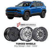FORGED WHEELS RIMS for JEEP CHEROKEE TRAILHAWK KM 2026+

Custom forged wheels for Jeep Cherokee Trailhawk KM 2026+. Made-to-order monoblock, 2-piece and 3-piece rims in custom sizes, offsets, colors and finishes with guaranteed fitment.

We manufacture premium quality forged wheels rims for Jeep Cherokee Trailhawk KM 2026+ in any design, size, color.

THIS WHEEL DESIGN CAN BE CUSTOM-MADE FOR YOUR CAR IN ANY SIZE AND COLOR OPTIONS
Available in monoblock, 2-piece, 3-piece, duoblock, beadlock
3D wheel renderin