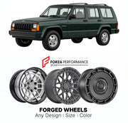 FORGED WHEELS RIMS for JEEP CHEROKEE XJ 1990 - 2001

Custom forged wheels for Jeep Cherokee XJ 1990 - 2001. Made-to-order monoblock, 2-piece and 3-piece rims in custom sizes, offsets, colors and finishes with guaranteed fitment.

We manufacture premium quality forged wheels rims for Jeep Cherokee XJ 1990 - 2001 in any design, size, color.

THIS WHEEL DESIGN CAN BE CUSTOM-MADE FOR YOUR CAR IN ANY SIZE AND COLOR OPTIONS
Available in monoblock, 2-piece, 3-piece, duoblock, beadlock
3D wheel renderings are provi