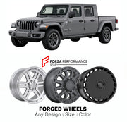 FORGED WHEELS RIMS for JEEP GLADIATOR HIGH ALTITUDE JT 2020+

Custom forged wheels for Jeep Gladiator High Altitude JT 2020+. Made-to-order monoblock, 2-piece and 3-piece rims in custom sizes, offsets, colors and finishes with guaranteed fitment.

We manufacture premium quality forged wheels rims for Jeep Gladiator High Altitude JT 2020+ in any design, size, color.

THIS WHEEL DESIGN CAN BE CUSTOM-MADE FOR YOUR CAR IN ANY SIZE AND COLOR OPTIONS
Available in monoblock, 2-piece, 3-piece, duoblock, beadlock
3D