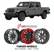 FORGED WHEELS RIMS for JEEP GLADIATOR JT 2020+

Custom forged wheels for Jeep Gladiator JT 2020+. Made-to-order monoblock, 2-piece and 3-piece rims in custom sizes, offsets, colors and finishes with guaranteed fitment.

We manufacture premium quality forged wheels rims for Jeep Gladiator JT 2020+ in any design, size, color.

THIS WHEEL DESIGN CAN BE CUSTOM-MADE FOR YOUR CAR IN ANY SIZE AND COLOR OPTIONS
Available in monoblock, 2-piece, 3-piece, duoblock, beadlock
3D wheel renderings are provided according t