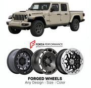 FORGED WHEELS RIMS for JEEP GLADIATOR MOJAVE JT 2020+

Custom forged wheels for Jeep Gladiator Mojave JT 2020+. Made-to-order monoblock, 2-piece and 3-piece rims in custom sizes, offsets, colors and finishes with guaranteed fitment.

We manufacture premium quality forged wheels rims for Jeep Gladiator Mojave JT 2020+ in any design, size, color.

THIS WHEEL DESIGN CAN BE CUSTOM-MADE FOR YOUR CAR IN ANY SIZE AND COLOR OPTIONS
Available in monoblock, 2-piece, 3-piece, duoblock, beadlock
3D wheel renderings are